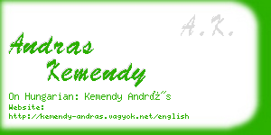 andras kemendy business card